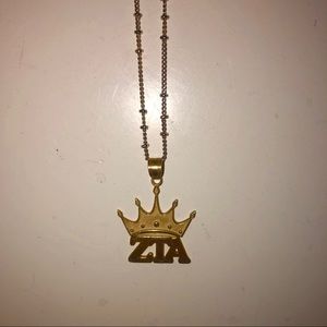 Adjustable Gold Zeta Tau Alpha Crown Necklace 👑